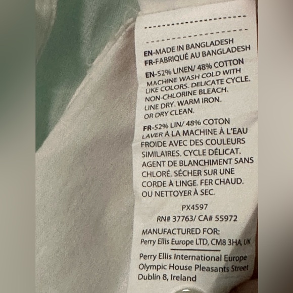 Perry Ellis White Casual Button Down Shirt - Picture 8 of 9